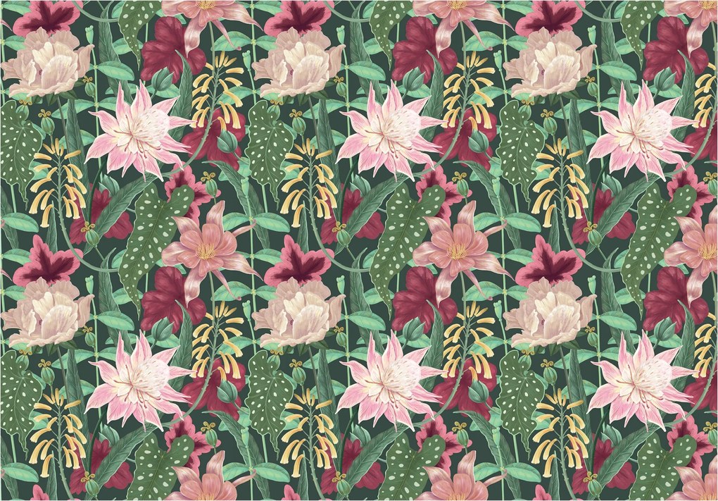 Fotótapéta Virágos Paradicsom Trópusi kert Liliom Magnólia 250x175 +ragasztó