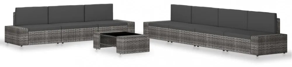 8 részes szürke polyrattan kerti ülőgarnitúra