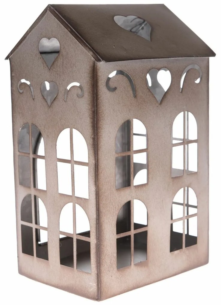 Fém gyertyatartó Rustik House, 12,2 x 20,5 x 10,6cm