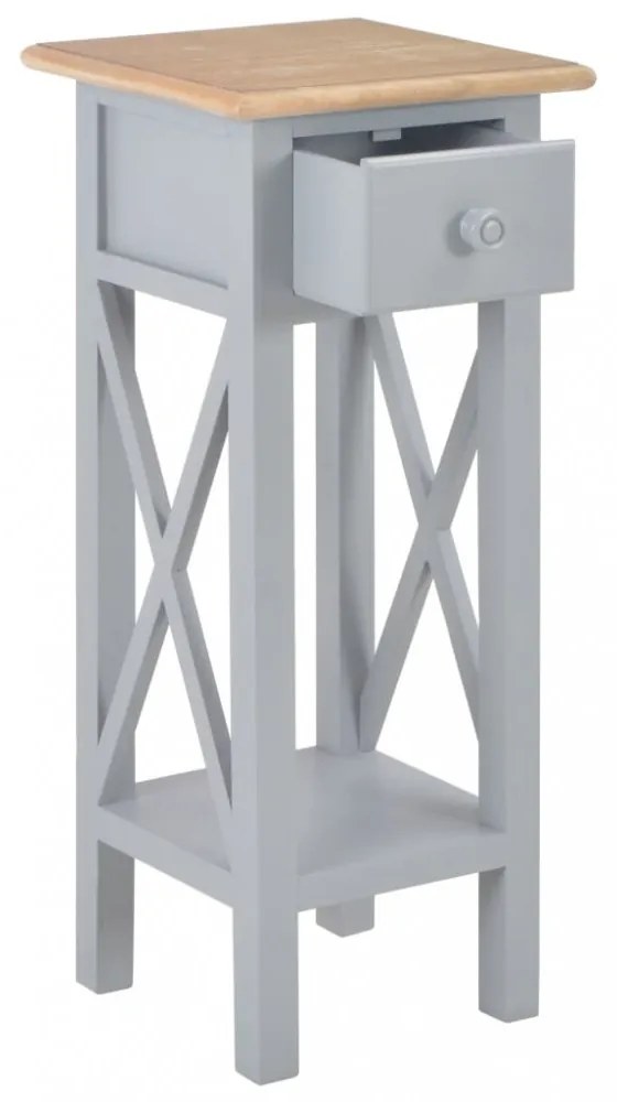szürke fa kisasztal 27 x 27 x 65,5 cm