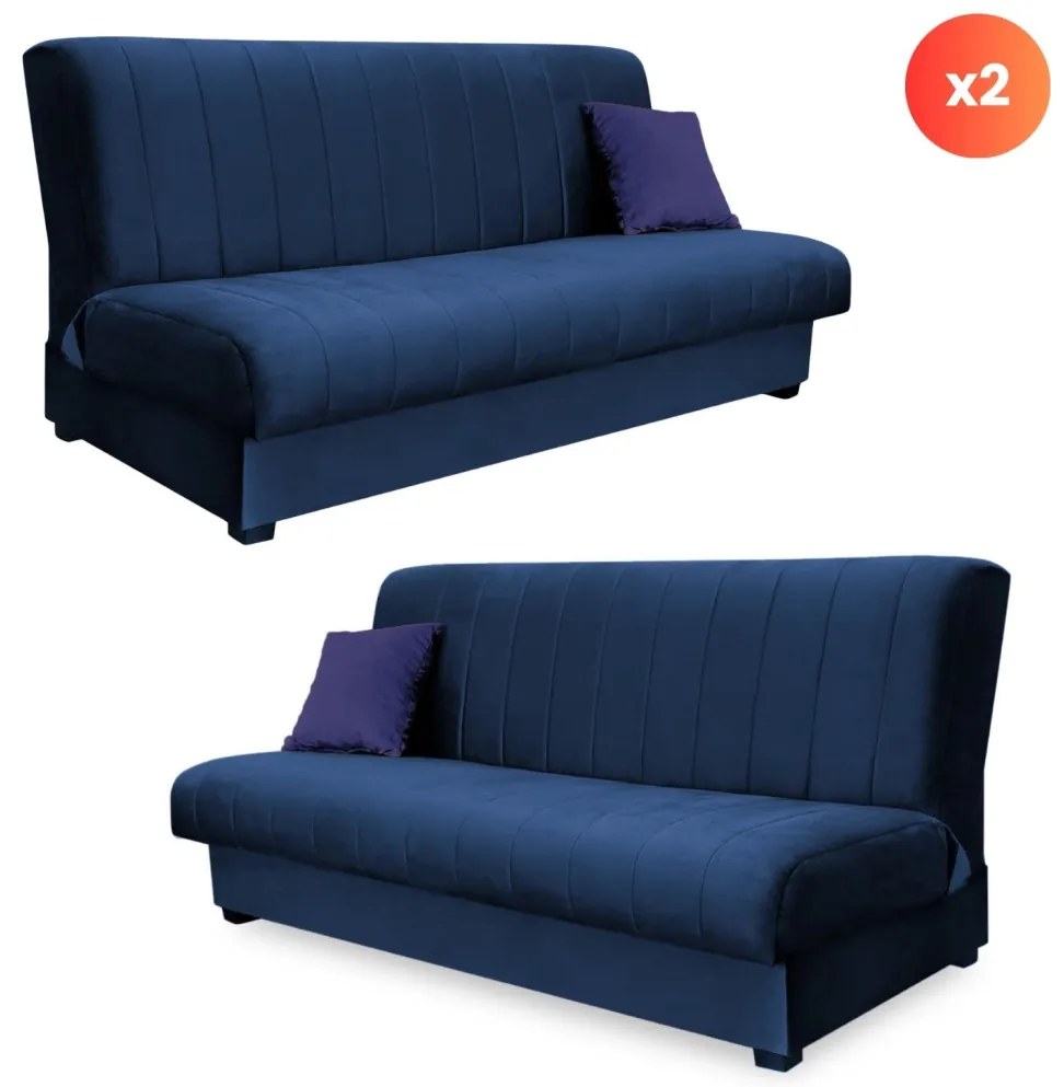 Zestaw 2x Sofa SIGMA Granatowa