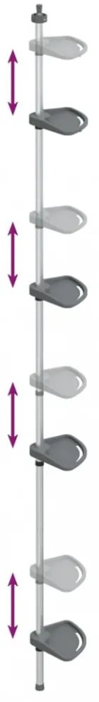 4 szintes ezüstszínű alumínium teleszkópos zuhanyzó-sarokpolc