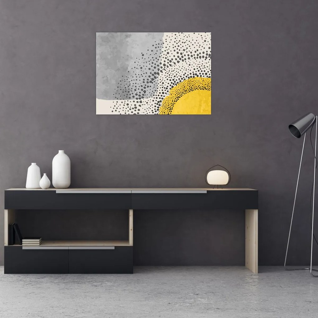 Üveg kép - N⁰3 strand absztrakt festménye (70x50 cm)