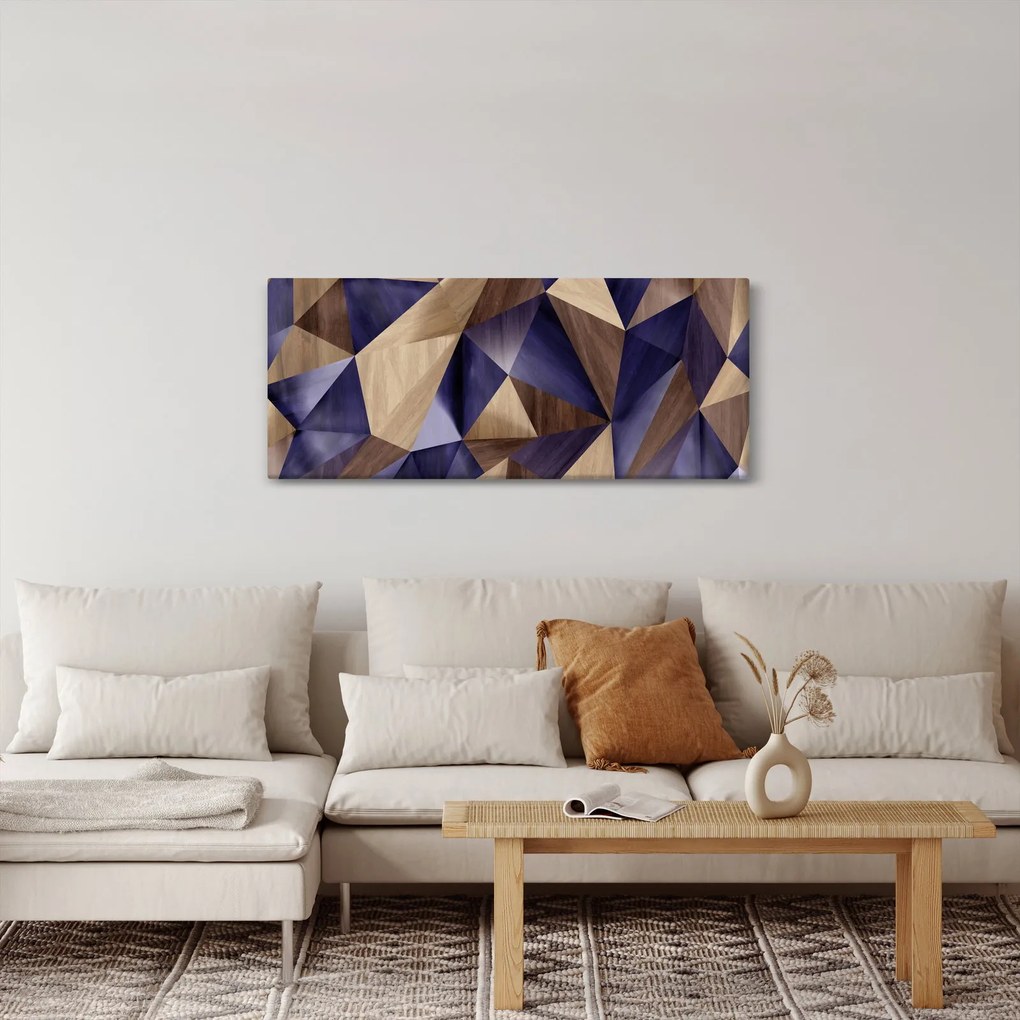 Kép - 3D fa háromszögek (120x50 cm)