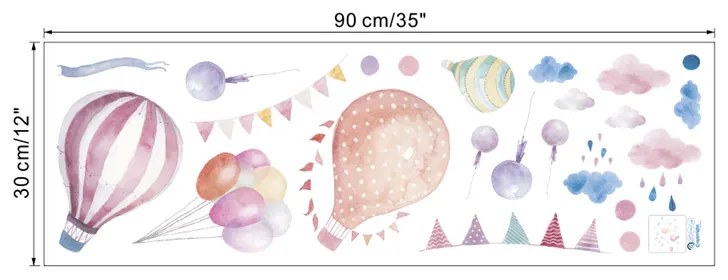 PIPPER | Falmatrica"Repülő lufik 2" 88x62 cm