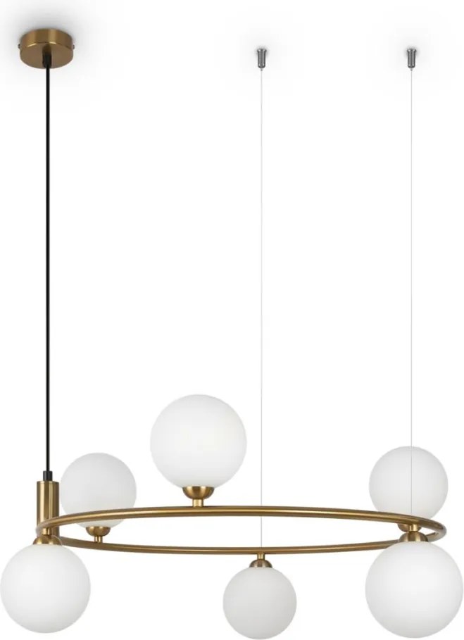 MAYTONI MOD013PL-06BS1 RING Modern Függesztett Lámpa Fehér, Sárgaréz G9 IP20