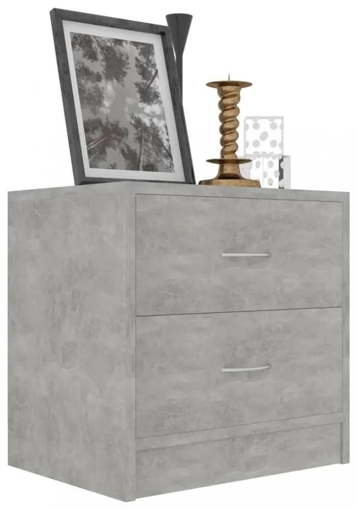 2 db betonszürke szerelt fa éjjeliszekrény 40 x 30 x 40 cm