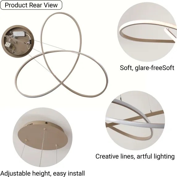 Brilagi - LED, dimmelhető kábelen függesztett csillár INFINITY LED/80W/230V 80x80 cm bézs + távirányító