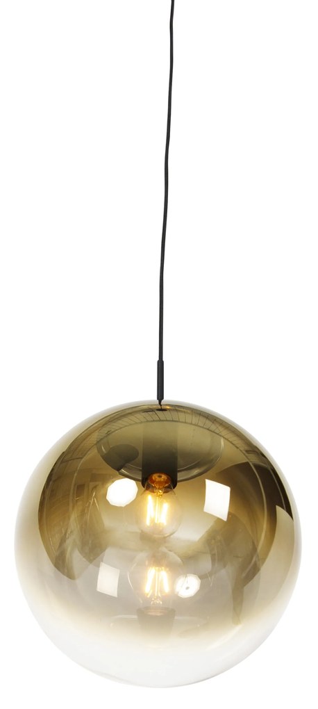 Art Deco lógólámpa fekete aranyszínű üveggel 33 cm - Pallon