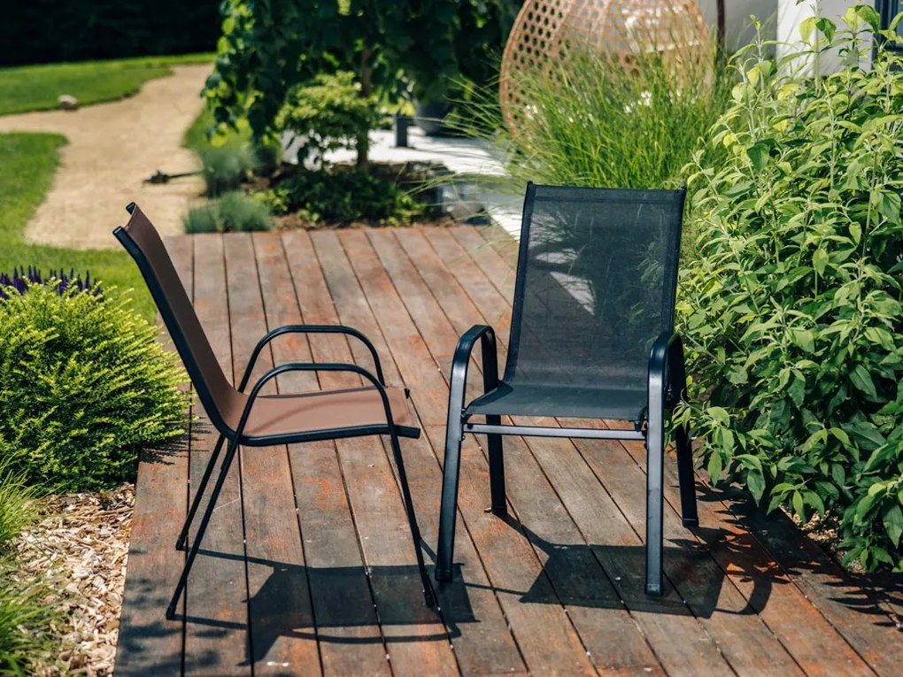 AKCIÓ Kerti székek TAVERNO szett 2 db szürke/fekete II. osztály