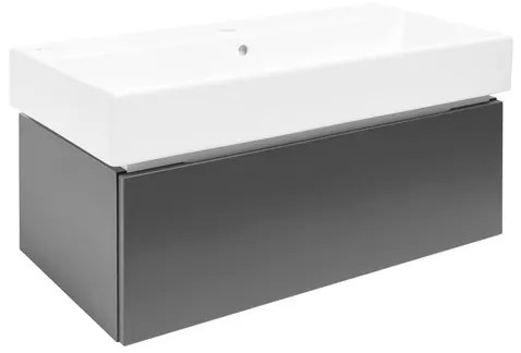 SAT Feel Fürdőszobaszekrény mosdóval 100x30x46 cm antracit matt SATFEEL100ANTU2