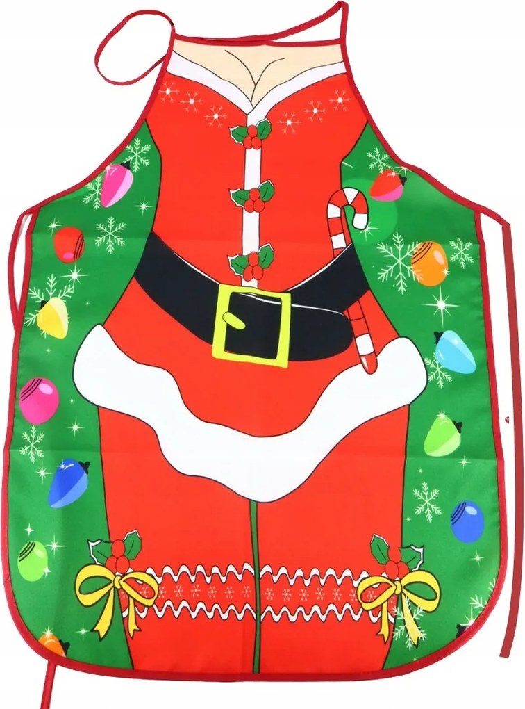 1X Karácsonyi Konyhai Kötény Univerzális Zöld