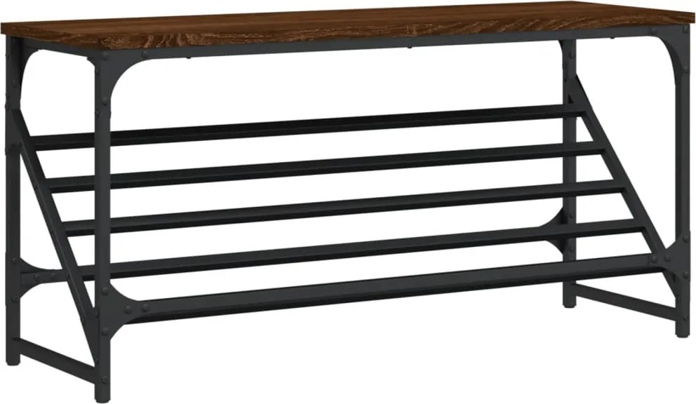 vidaXL barna tölgyszínű szerelt fa cipőtartó 90x30x45 cm