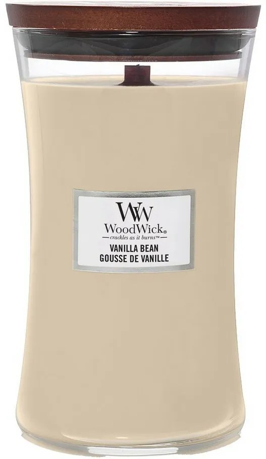 WoodWick Illatosító gyertya nagy váza VanillaBean, 609 g
