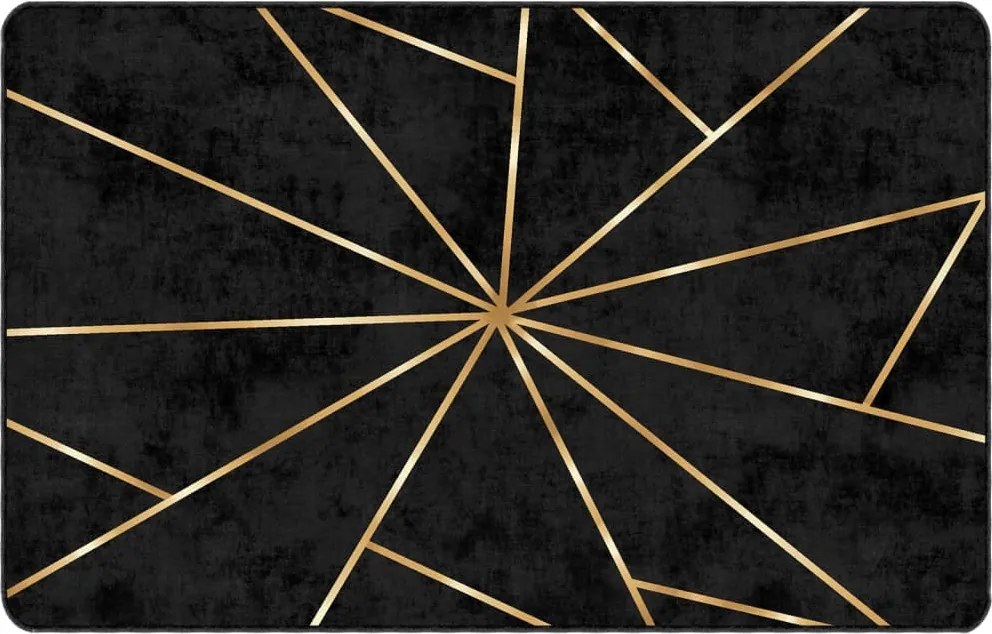 vidaXL fekete-arany mosható csúszásgátló szőnyeg 190 x 300 cm