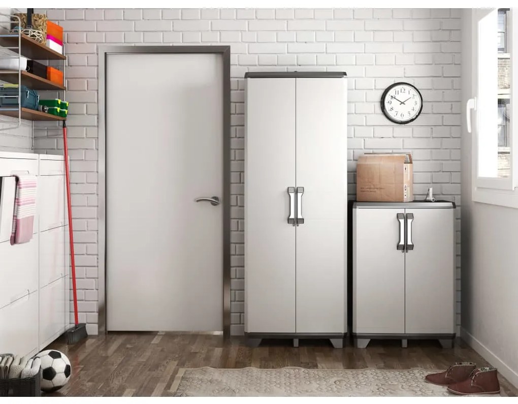 Keter Gear fekete és szürke tárolószekrény polcokkal 182 cm
