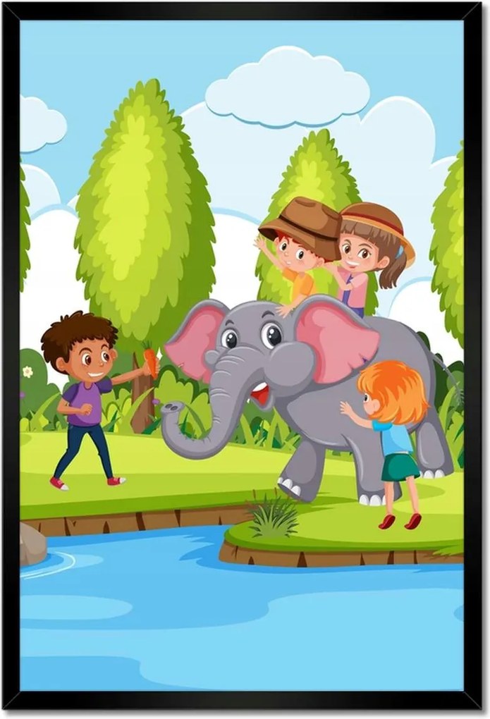 Poszterek keretben 40x60 Állatkert Állatok Szafari Elefánt