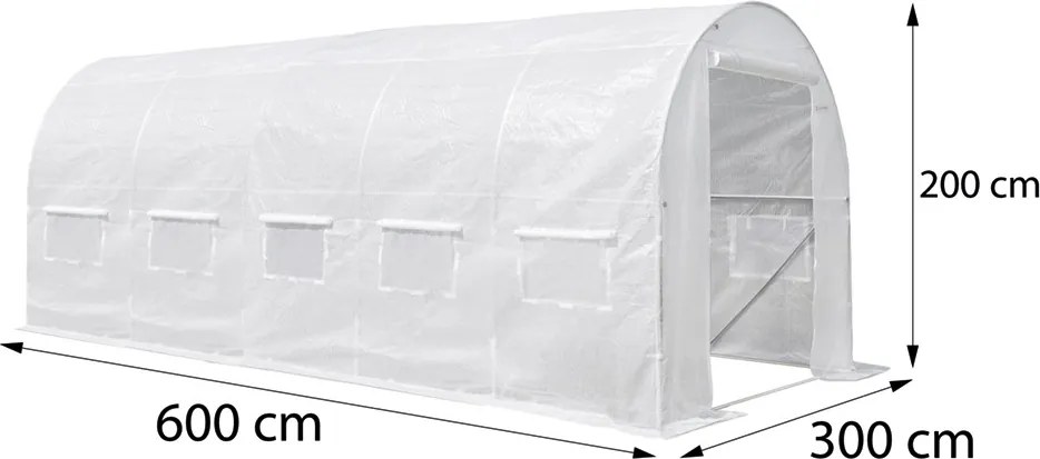 Melegház fólia 200x300x600 cm váz nélkül fehér