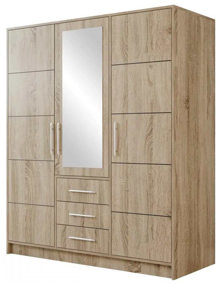 Ruhásszekrény Lenona D3 (szonoma tölgy) (tükörrel). 1105768