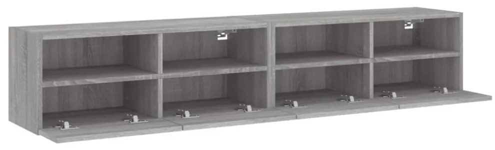 2 db szürke sonoma szerelt fa fali TV-szekrény 80 x 30 x 30 cm