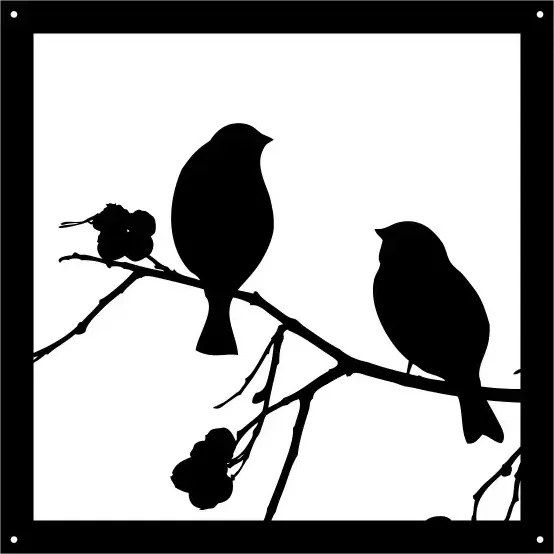 Fém Dekor Acél Madárka falikép