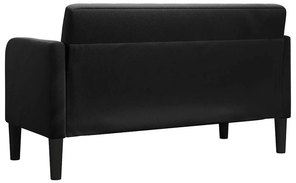 fekete bársony loveseat kanapé 109 cm