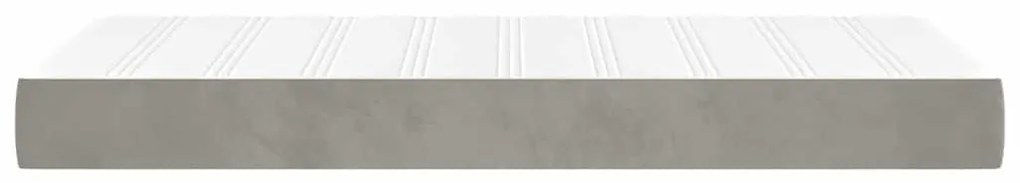 világosszürke bársony zsebrugós ágymatrac 80x210x20 cm