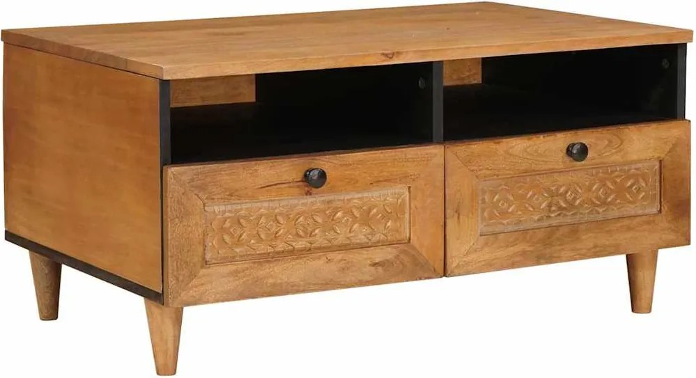 vidaXL Dohányzóasztal Világos Barna 80 x 54 x 40 cm Tömör akácfa