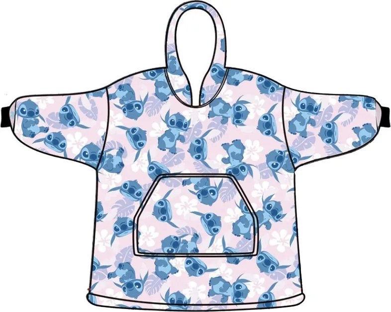 Disney Lilo és Stitch, A csillagkutya Light Rose belebújós plüss polár takaró, poncsó 3-6 év