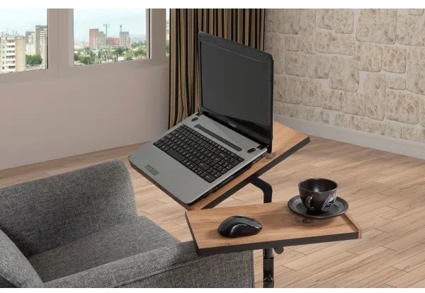 Állítható GLEN asztal 87x67 cm barna/fekete