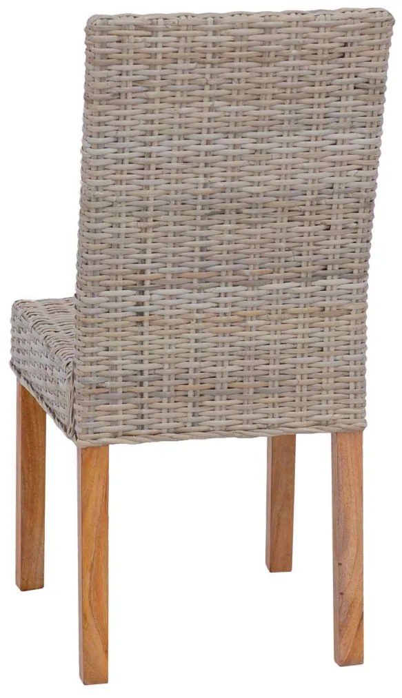 Étkezőszék 2 pcs Kubu Szürke 45 x 54 x 93 cm Tömör Mahagóni Fa