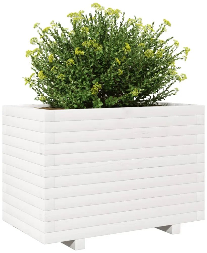 vidaXL fehér tömör fenyőfa virágláda 70 x 40 x 49,5 cm