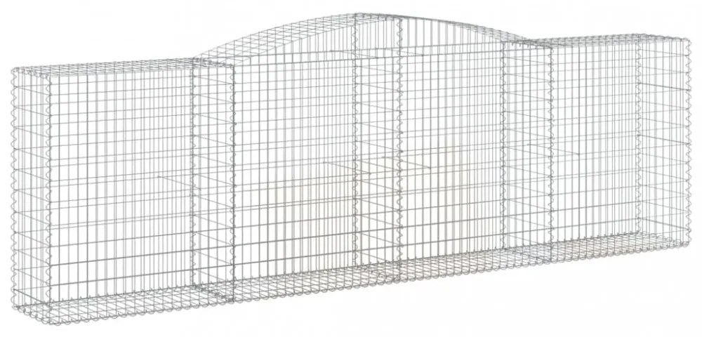 2 db íves horganyzott vas gabion kosár 400x50x120/140 cm