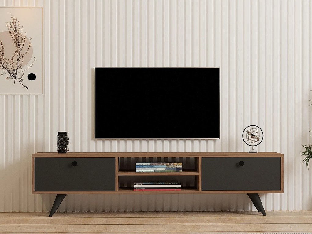 TV asztal/szekrény Tebuvi (atlanti fenyő + antracit) . Akció -25%. 1095158