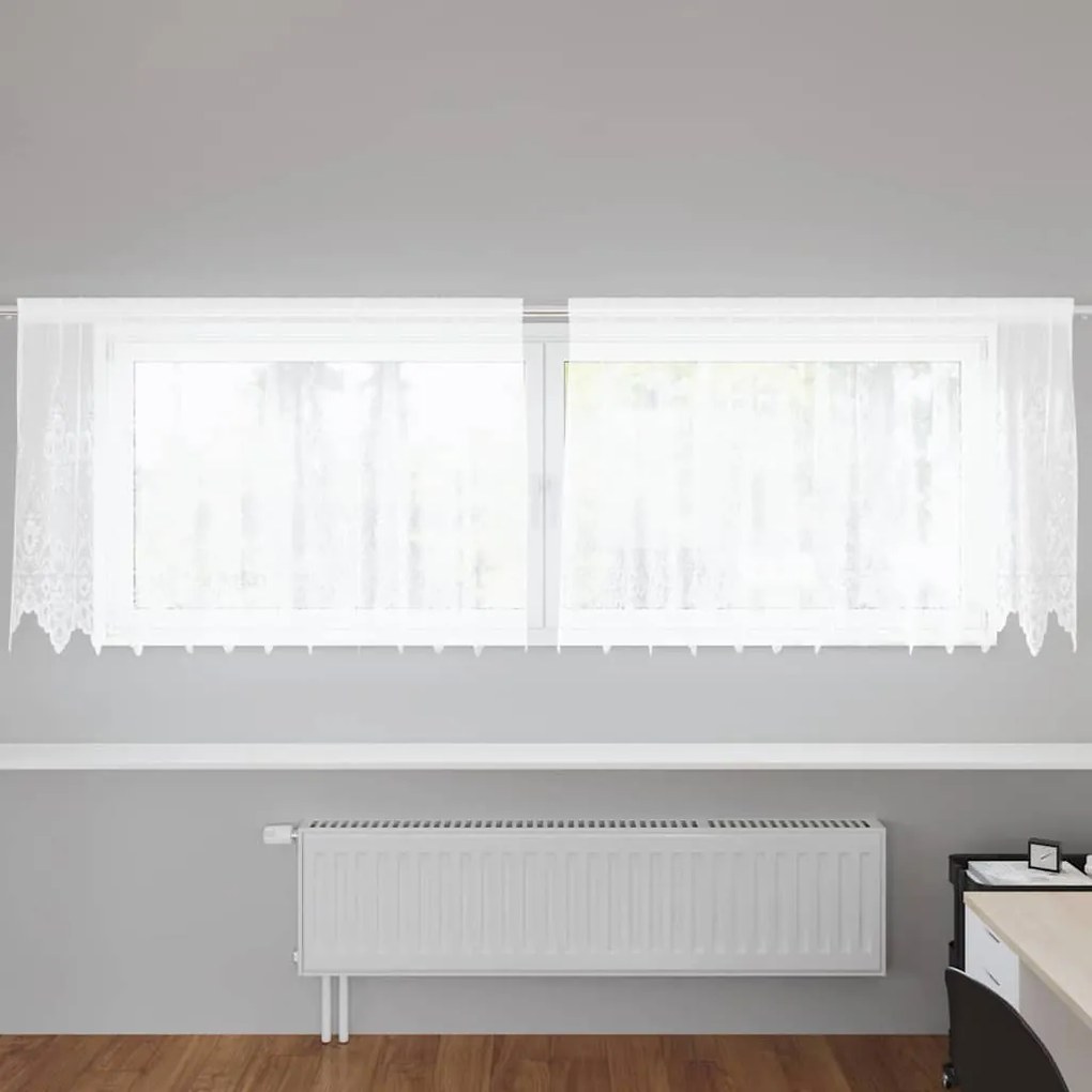 Függönyök függönyökkel Fehér 300 x 80 cm Poliészter