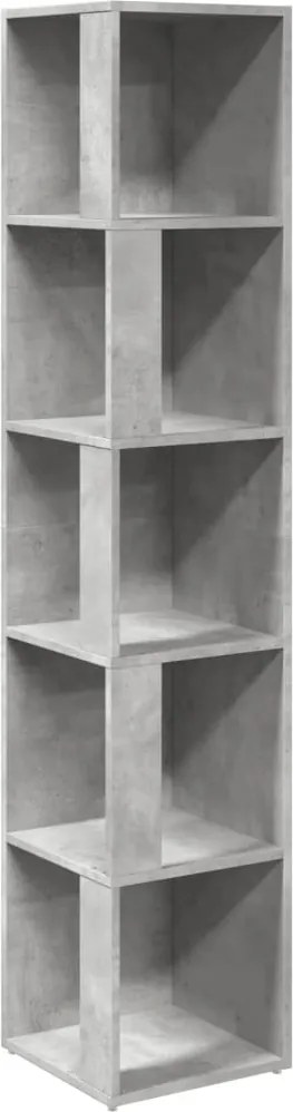 vidaXL betonszürke szerelt fa sarokszekrény 33 x 33 x 164,5 cm