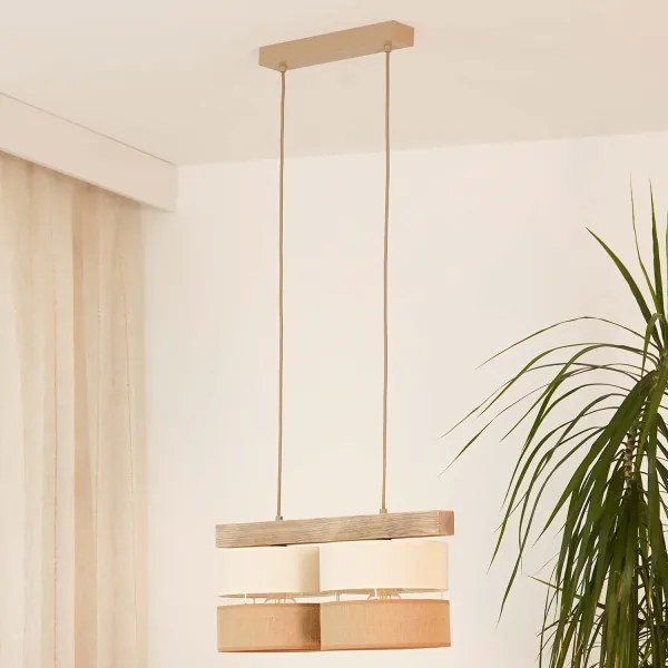 Brilagi - Csillár zsinóron FOREST 2xE27/15W/230V fenyő/bézs/krémes