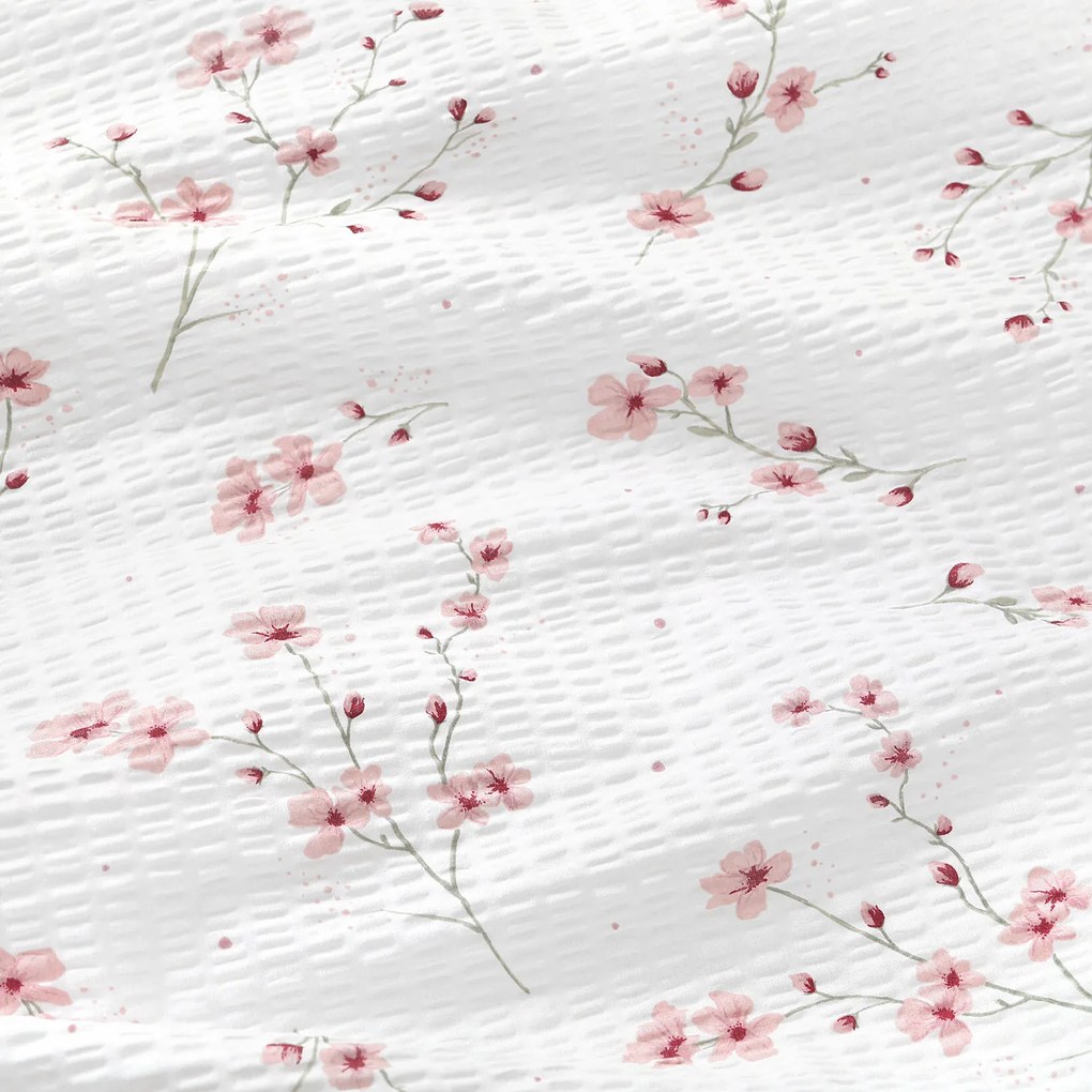 Goldea krepp párnahuzat - cseresznyevirágok 40 x 40 cm