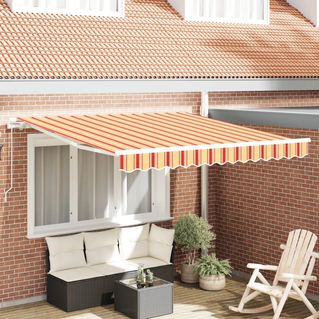 Kézi Behúzható Napellenző Sárga és Narancs 350x250 cm
