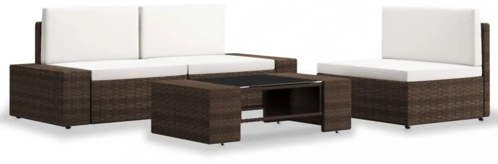 4 részes barna polyrattan kerti ülőgarnitúra