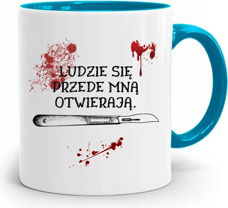 Kék Bögre Orvosnak Az Emberek Előttem Jönnek, fényképes nyomattal