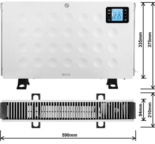 ECG TK 2080 DR White meleglevegős konvektor