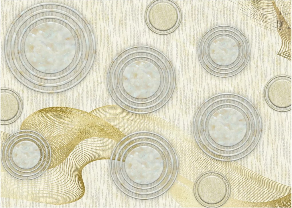 Kép - absztrakció, márvány körök (70x50 cm)