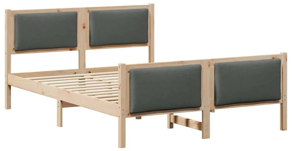 Ágykeret fejtámlával Sötétszürke 150 x 200 cm szövet