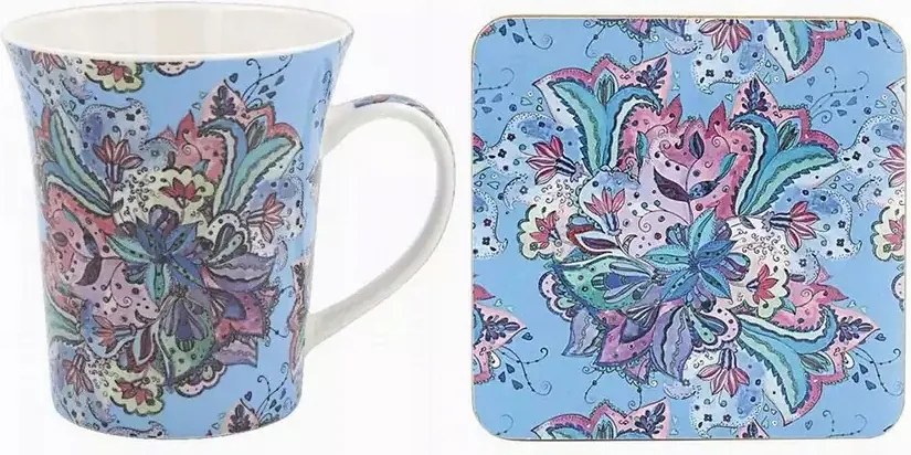 Bögre alátéttel Lucerne kék