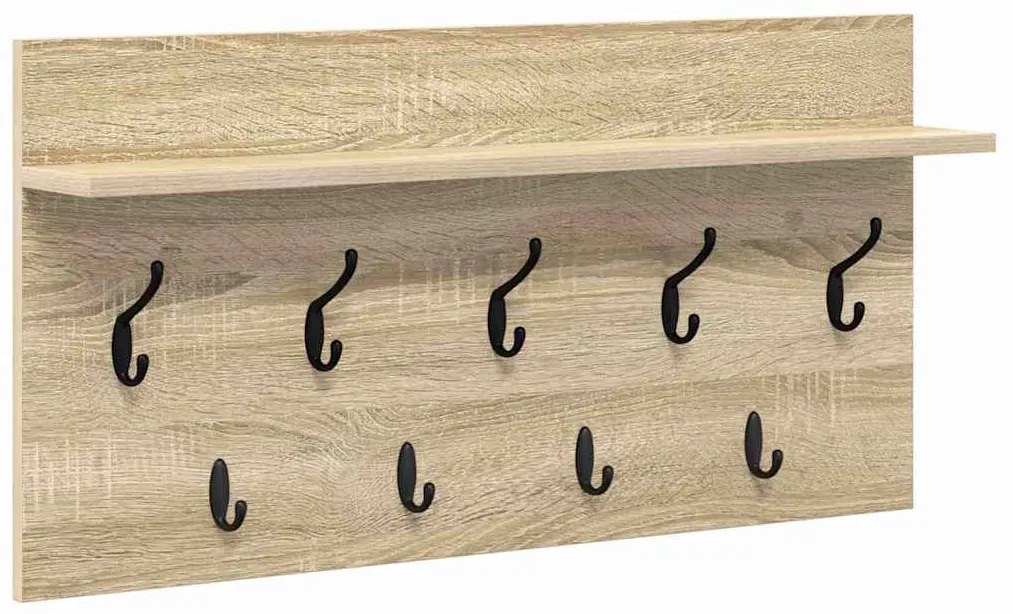 Fali Kabáthorog polcokkal sonoma tölgy 80 x 40 x 12 cm Faanyag