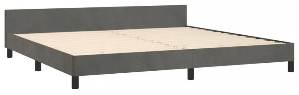 sötétszürke bársony ágykeret matrac nélkül 200 x 200 cm