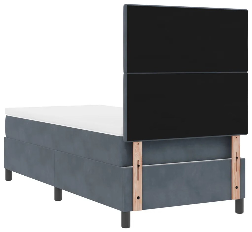 Ágykeret Matrac Fekete 80x200 cm Bársony
