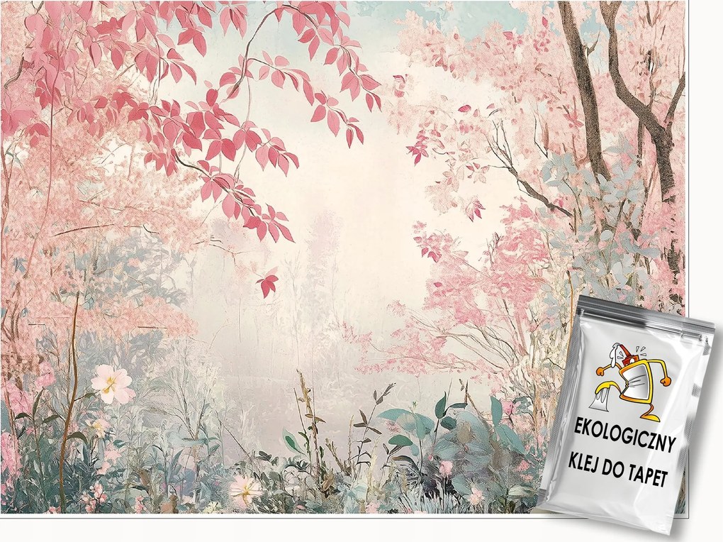 Fotótapéta Erdő Rózsaszín Természet Hálószoba Nappali Tapéta Flizelina 200x140