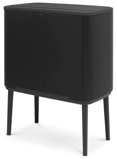Matt fekete acél érintésre nyíló szelektív szemetes 34 l Bo Touch Bin – Brabantia